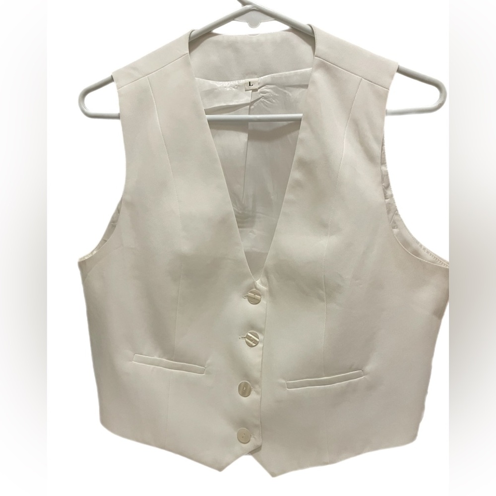 Elegant White Button-Up Vest